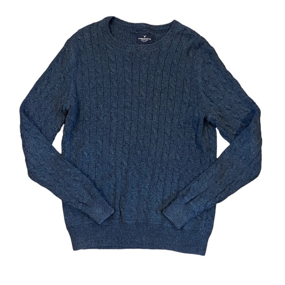 American Eagle Outfitters Other - American Eagle Men’s Medium Blue Knit Pullover Crew Neck Long Sleeved Sweater